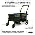 thumbnail image 3 of Jeep TurboGlyde Stroller Wagon by Delta Children – Extended Footwell for More Leg Room, Greenguard Gold Certified, Black/Green, 3 of 20