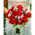 thumbnail image 5 of Zukuco 10 PCS Artificial Rose Flower Silk Roses Bouquet with Long Stem Fake for DIY Wedding Party Home Halloween Christmas Decoration (Red), 5 of 7