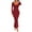 Burgundy, variant on Women Autumn Long Evening Dress Solid Color Long Sleeve Square Neck Knit Split Party Dress