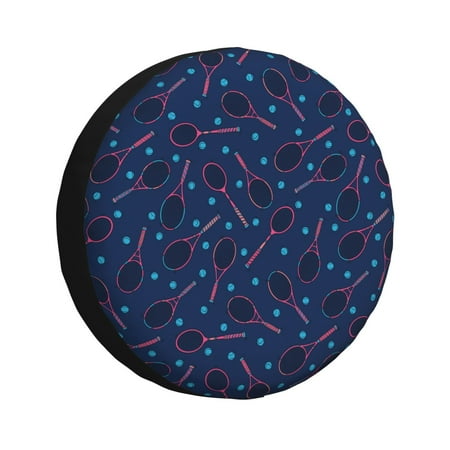 Gaeub Tennis Racket 14-17in Tire Cover Spare Tire Cover for Camper Caravan Trailer Car Truck SUV Jeep-15 inch