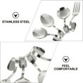 thumbnail image 5 of 4pcs Stainless Steel Dessert Spoons Bent Handle Spoons Dessert Spoons (Silver), 5 of 6