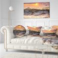 thumbnail image 3 of Designart Sunrise and Roaring Ocean Waves - Seascape Throw Pillow - 12x20, 3 of 5