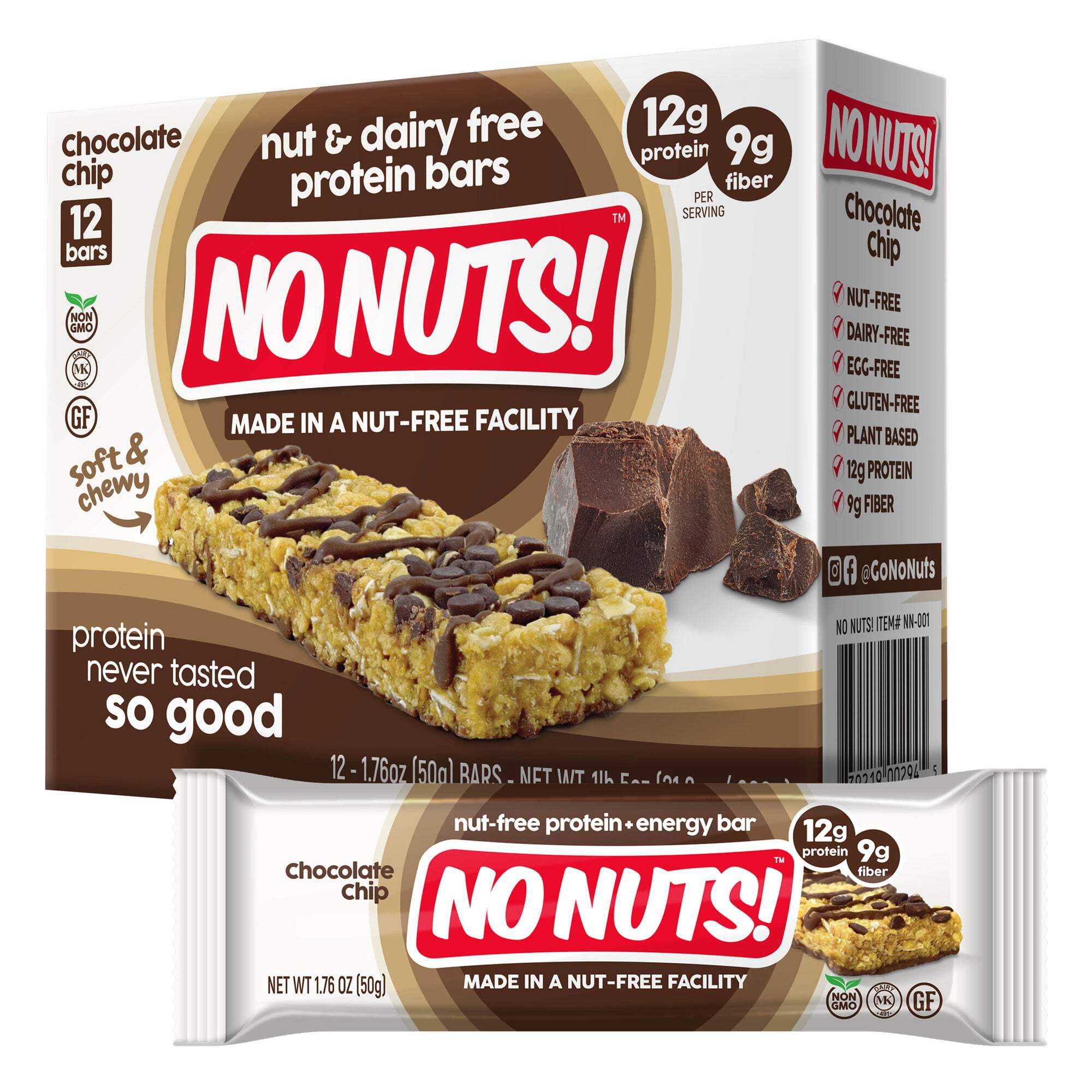 No Nuts! Chocolate Chip Snack Bars - 12 Bar Pack