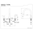 thumbnail image 2 of Kingston Brass KS8327CML Manhattan Two-Handle Deck Mount Roman Tub Faucet, Brushed Brass, 2 of 4