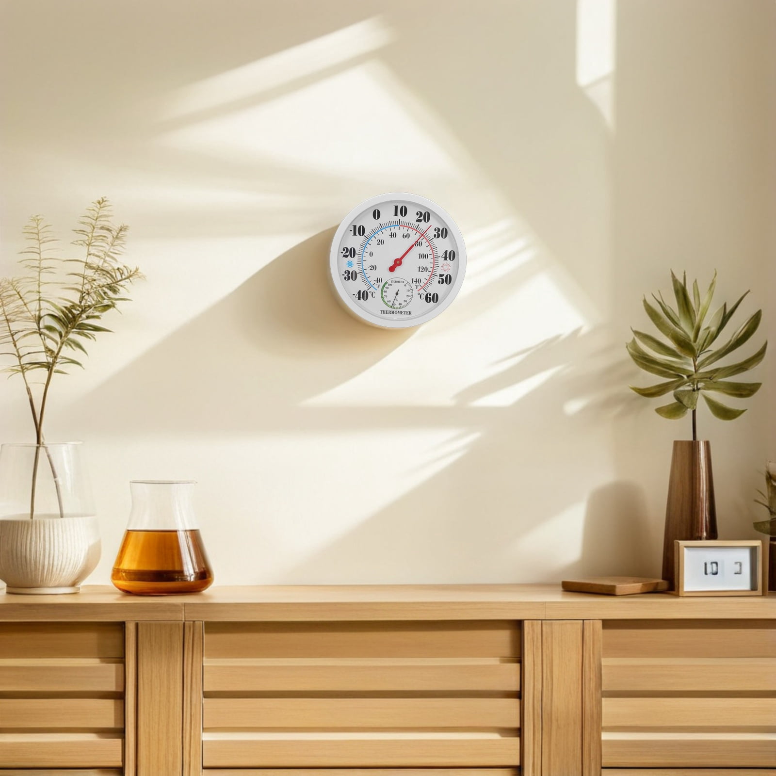 HONMEET Digital Wall Thermometer and Hygrometer for Indoor Use, Temperature and Humidity Monitor