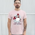 thumbnail image 3 of Tee Hunt Baby, It's Cold Outside T-Shirt Merry Christmas Snowman Candy Cane Men's Tee, Light Pink, Small, 3 of 5
