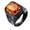 Black Orange, variant on Men's Stainless Steel Vintage Wedding Promise Engagement Ring with Big Stone Gold Light Orange Size 7