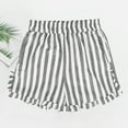 thumbnail image 2 of HaiMao Women Lounge Shorts Clearance Elastic Waist Cute Striped Pajama Shorts Summer Pinstripe Print Boxer Shorts Going Out Pants Black L(L), 2 of 7
