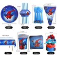 thumbnail image 2 of Platos, vasos, pañuelos, tenedores y cucharas de cumpleaños con temática de Spider Man, decoraciones para fiestas, 2 of 5