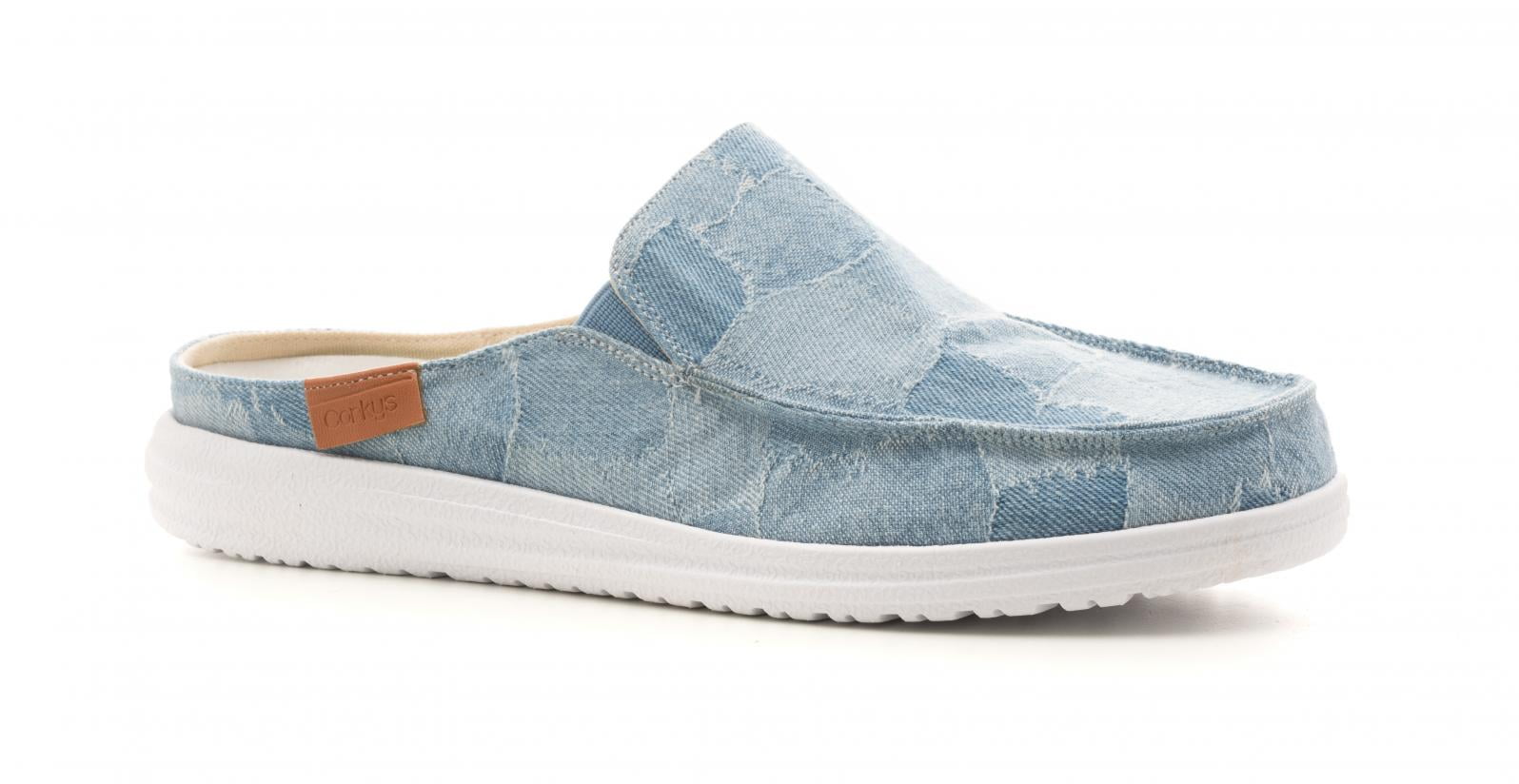 Corkys Womens Pontoon Slipon Lightweight Canvas Shoe (Denim, 6