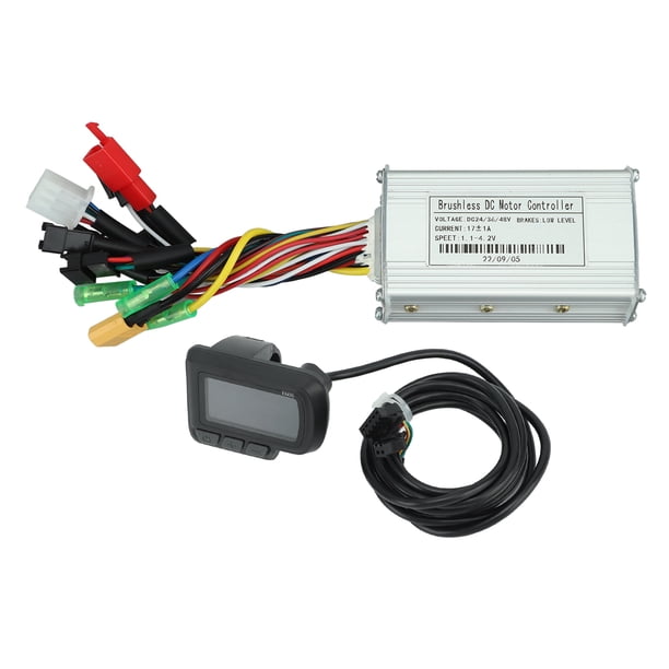 Controlador De Motor Eléctrico, 17A Autoaprendizaje 3 Modos 250W-350W Kit De Controlador De Motor De Bicicleta Eléctrica Con Medidor LCD EN06 Para Ciclismo
