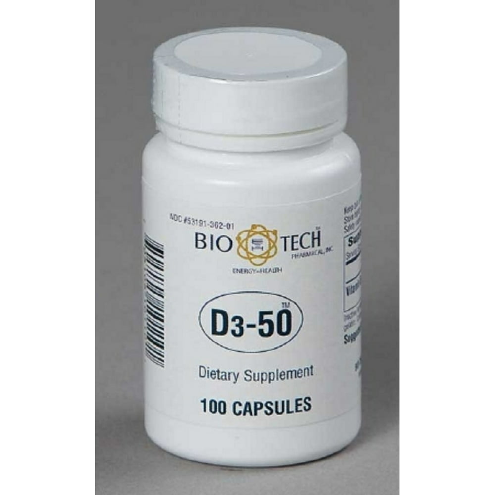 Bio Tech - Vitamin D Supplement - 50000 IU Strength - Capsule - 100 per ...