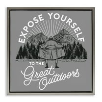 Stupell Industries Expose Yourself Funny Novelty Painting Gray Floater Framed Art Print Wall Art, 18 x 18