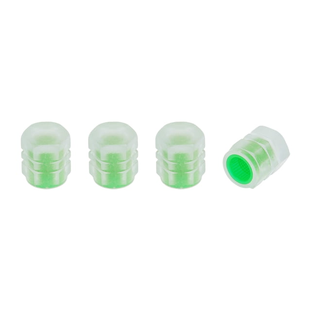 4 Piezas de tapas de vástago de válvula de llanta fluorescentes para automóvil, camión, motocicleta, bicicleta, cubiertas decorativas de poliestireno verde fluorescente 8x16mm