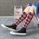 thumbnail image 5 of Fotbe Heart Plaid Calcetas Divertidas Estampadas para Hombre y Mujer, Calcetas de Algodón hasta la Rodilla para Caminar, Correr, Enfermería y Embarazo, 5 of 6