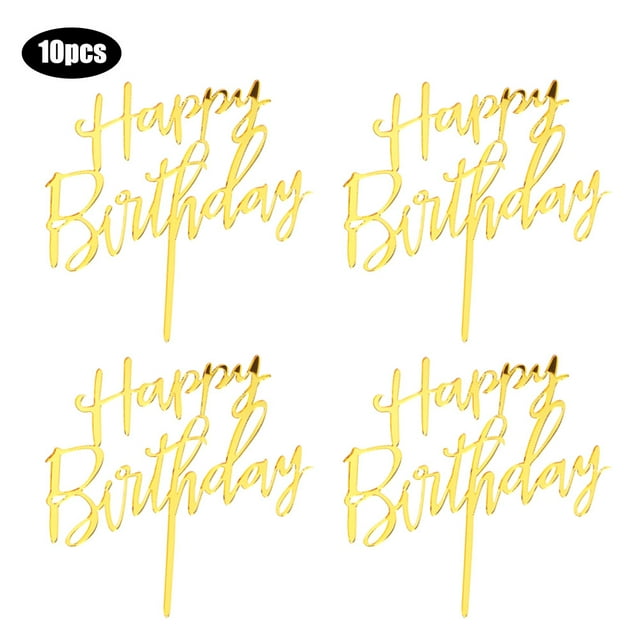 LYUMO Acrylic Cake Topper Insert Card Flag Cupcake Toppers for Birthday Party Wedding Cake Decorations,Cupcake Toppers,Flag Topper