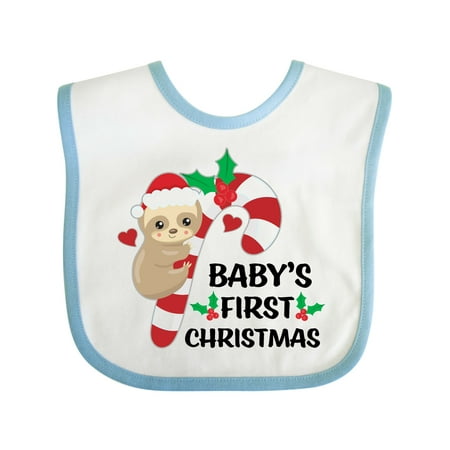 

Inktastic 1st Christmas Baby Girl Outfit Sloth Gift Baby Boy or Baby Girl Bib