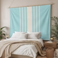 thumbnail image 3 of Aqua Beige Striped Tapestry for Bedroom Wall Hanging Tapestry, Modern Farmhouse Retro Lines Ceiling Backdrop Tapestries Poster Blanket Wall Decor for Teens Room Living Room Dorm 51" x 59", 3 of 8