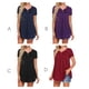 thumbnail image 5 of Camiseta de mujer de manga corta con cuello en V y blusa suelta plisada, morado, L Jumpingount AP001587-07, 5 of 6
