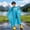 Blue, variant on Waterproof Hooded Raincoat, Reusable Thickened EVA Rain Poncho with Adjustable Drawstring, Loose Cape Style Full Coverage Rainwear Protective Gear for Commuting School Amusement Parks Students