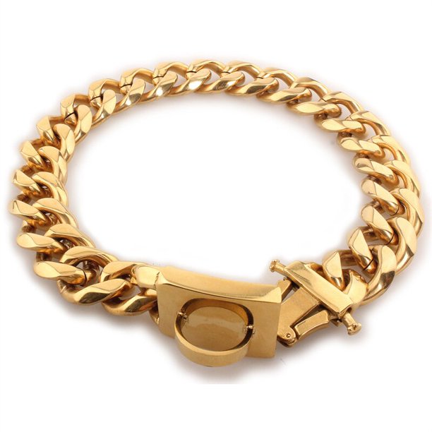 Collar de cadena para perro grande, Gargantilla de entrenamiento de acero inoxidable, Collar cubano de alta resistencia para perros grandes, Pitbull, Bulldog, 19MM