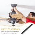 thumbnail image 3 of KAKOWELY Ceiling Fan Extension Rod Replacement Ceiling Fan Part Ceiling Fan Extension Downrod,11.81"X0.98"X0.98", 3 of 5