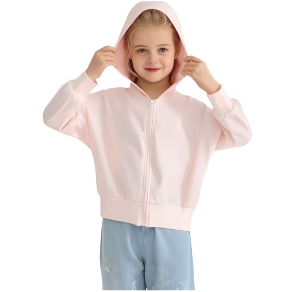 Kids Sun Protection Hoodie Shirts UPF 50 Full Zip Up Long Sleeve Shirt Sun T-Shirt for Boys Girls 4-13 Years