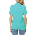 thumbnail image 4 of Basico Mint Green Polo Collared Shirts For Women 100% Cotton Short Sleeve Golf Polo Shirts For Women and Juniors, 4 of 6