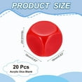 thumbnail image 2 of 16 mm Acrylic Dice Blank, 20 Pcs Standard Game Dice Rounded Corner for Board Games Teaching, Red, 2 of 7