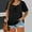 Black, variant on QUINDOS Summer Womens Plus Tshirts Plus Size Cotton Black Short Sleeve Women's Tops on Solid V-neck Casual Tops