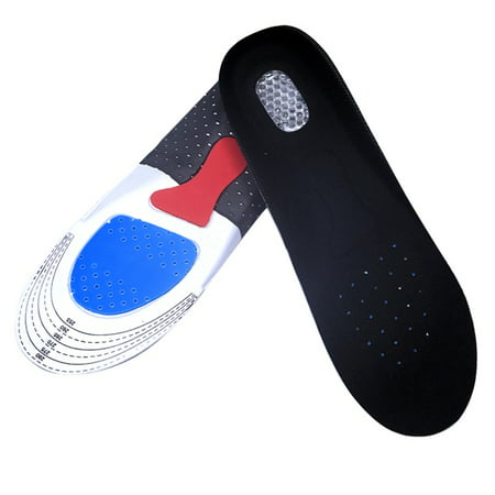 

Silicone Insoles - Shoe Inserts for Walking Running Hiking - Full Length Orthotics for Men Women - Cushion Soles for Heels Arch Support Plantar Fasciitis Massage Flat Feet