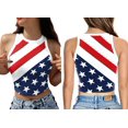 thumbnail image 2 of Color Cosplay American USA Flag Crop Tank Tops for Women T Shirt Patriotic 4th of July Vest Tops GA123-1012 XL, 2 of 7