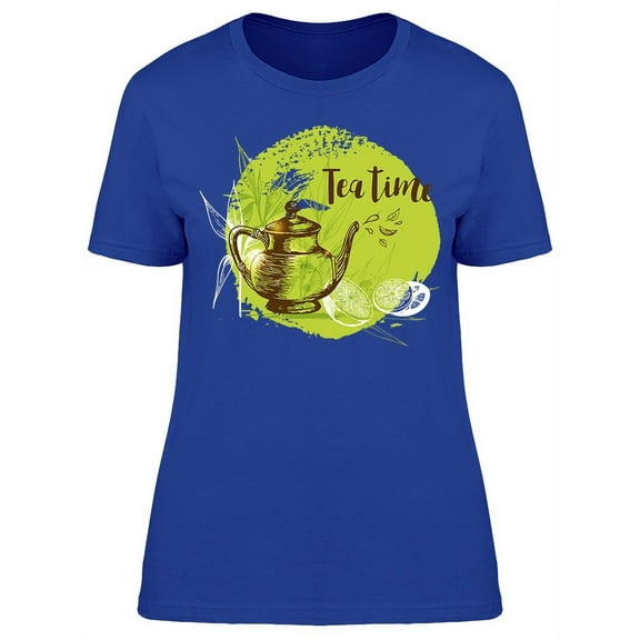 Tea Time Teapot Design T-Shirt Women -Image by Shutterstock, Female Large