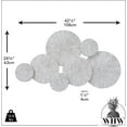 thumbnail image 4 of Oversized Abstract Wall Art, 7 Connected Bursts, Incised Roundels, Artisan Rubbed, Pale White Accent Patina Over Carved Wood,  42.5  x 24.75 Inches Boho Chic Collection, 4 of 6
