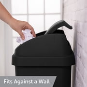 Sterilite Kitchen Trash Can, 13 Gallon Plastic Garbage Bin with Swing Top Lid, Black