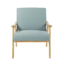 OSP Home Furnishings Weldon Chair in Klein Sea fabric with Brushed Finished Frame