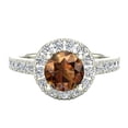 thumbnail image 4 of Round Diamond Fancy Champagne Intense Color Halo Engagement Ring 1 CT TW 14K White Gold, 4 of 5