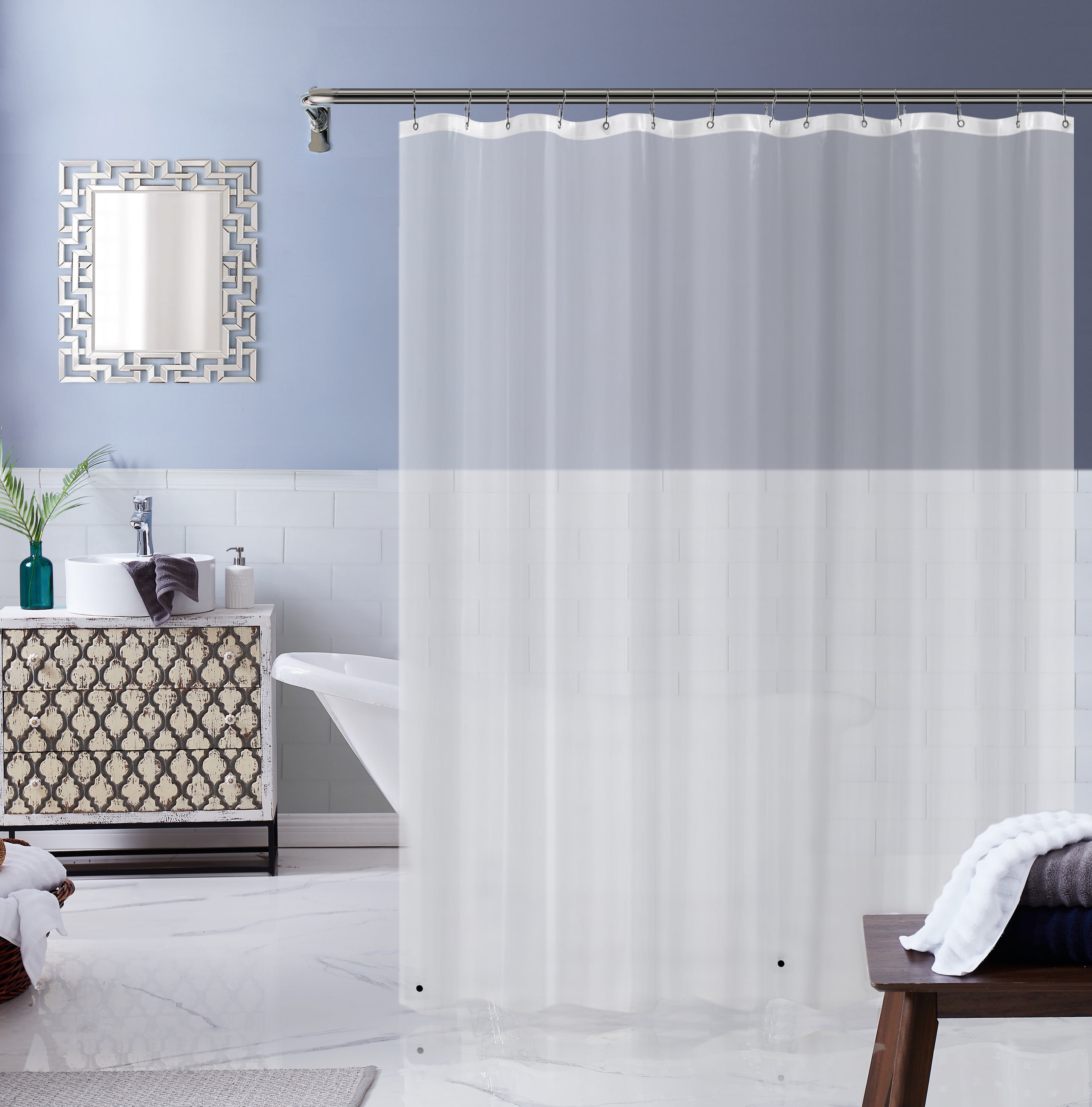 Dainty Home Heavy Weight Shower Curtain Liner With Hem