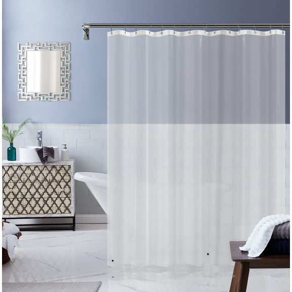 Dainty Home Heavy Weight Shower Curtain Liner With Magnetized Hem, Clear