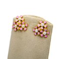 thumbnail image 5 of De Kulture Works Tri-Flower Enameled Flash Gold Plated Brass Stud Earring Jewelry, 5 of 5