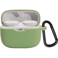 thumbnail image 1 of Funda protectora de silicona suave compatible con auriculares inalámbricos JBL Tune 130NC TWS, a prueba de golpes, portátil, con mosquetón, color verde matcha., 1 of 5