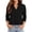 Black #13, variant on Womens 3/4 Length Sleeve Tops Dressy V Neck Collared Shirts Business Casual Work Blouses Summer Vacation Blouses 2026 Cow Pattern S