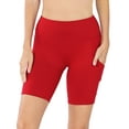 thumbnail image 1 of TheLovely Women & Plus Workout Yoga Running Compression Exercise Biker Shorts with Side Pockets, 1 of 4