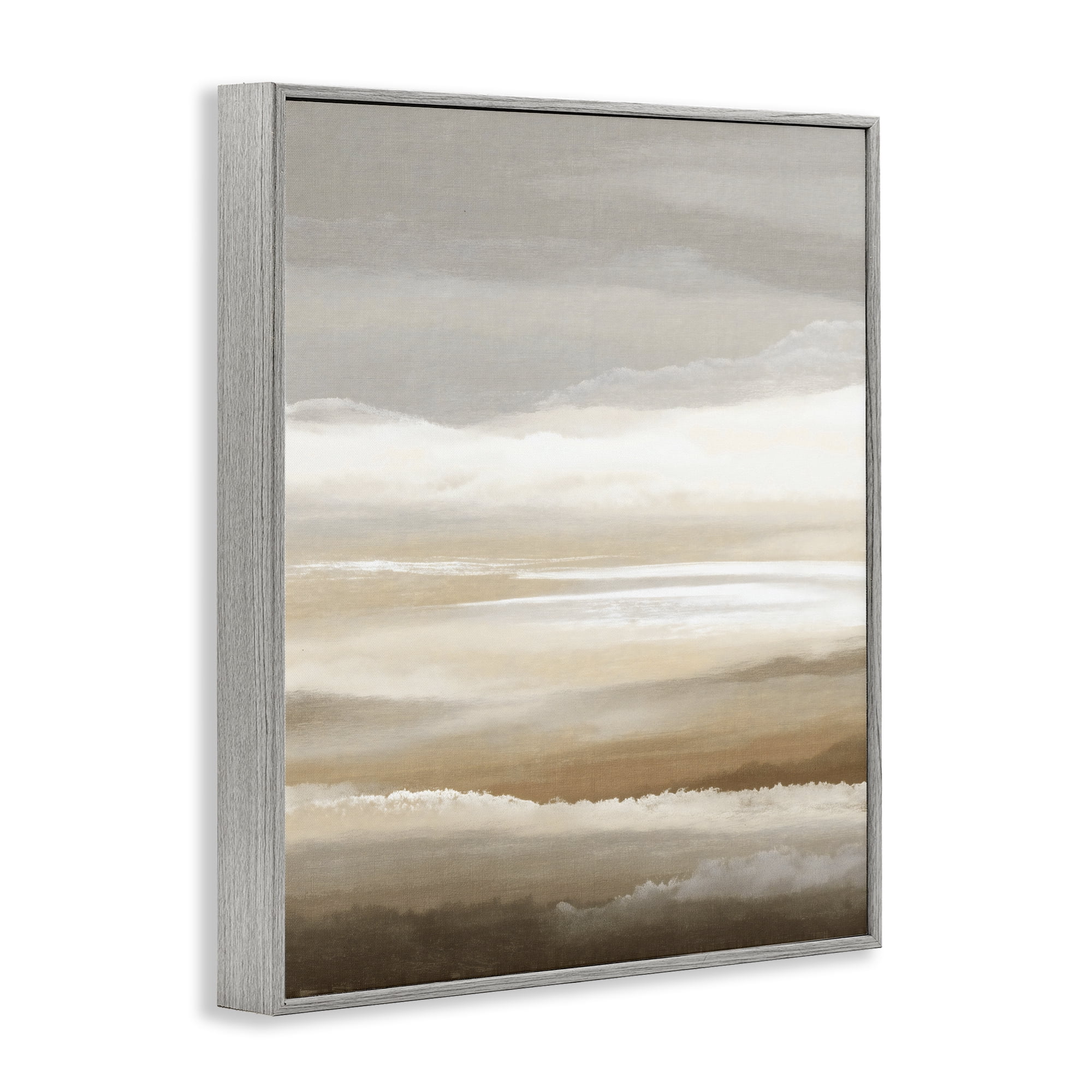 Stupell Industries The Horizon Serene Cloud Layers Gray Framed Giclee Art, design by Ink Drop Loft