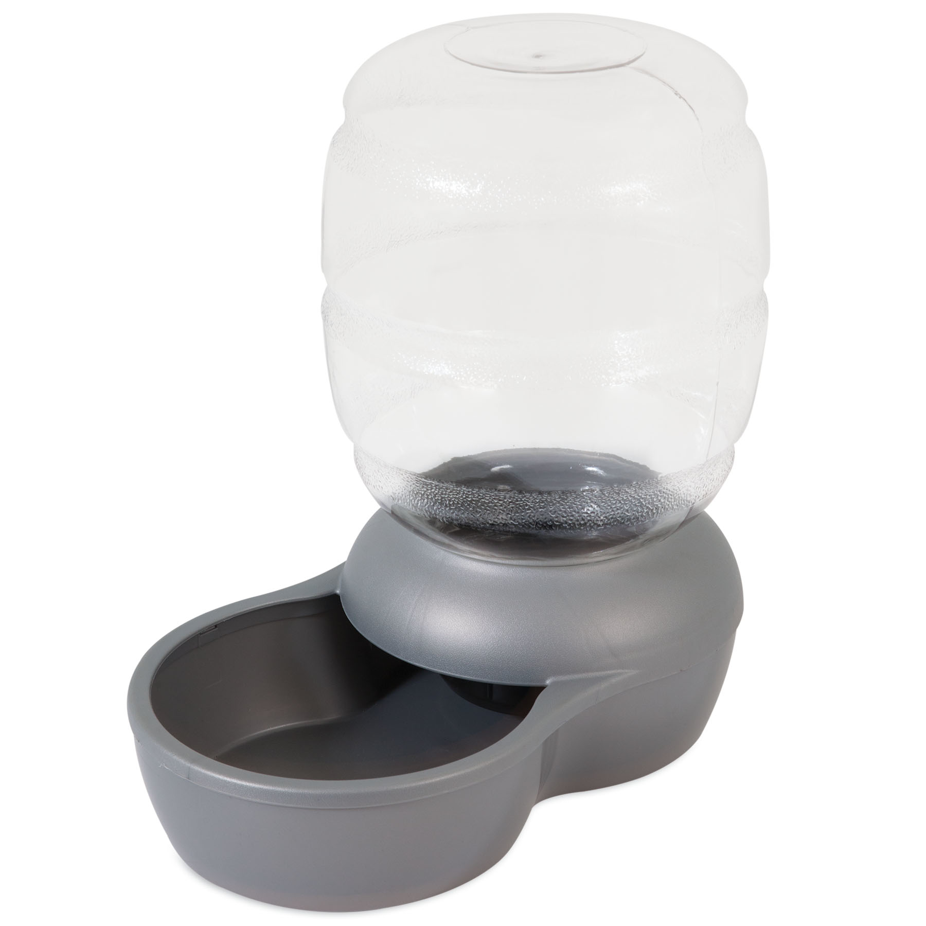 Petmate Replendish Gravity Pet Waterer with Microban for Cats and Dogs, 0.5 Gallon, Gray