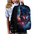 thumbnail image 3 of Uorisanigo School Galaxy Wolf Backpack for Kids 5-12 Year Lightweight Travel Backpacks Casual Daypack Nursery Preschool Elementary Schoolbags(17 Inch), 3 of 6