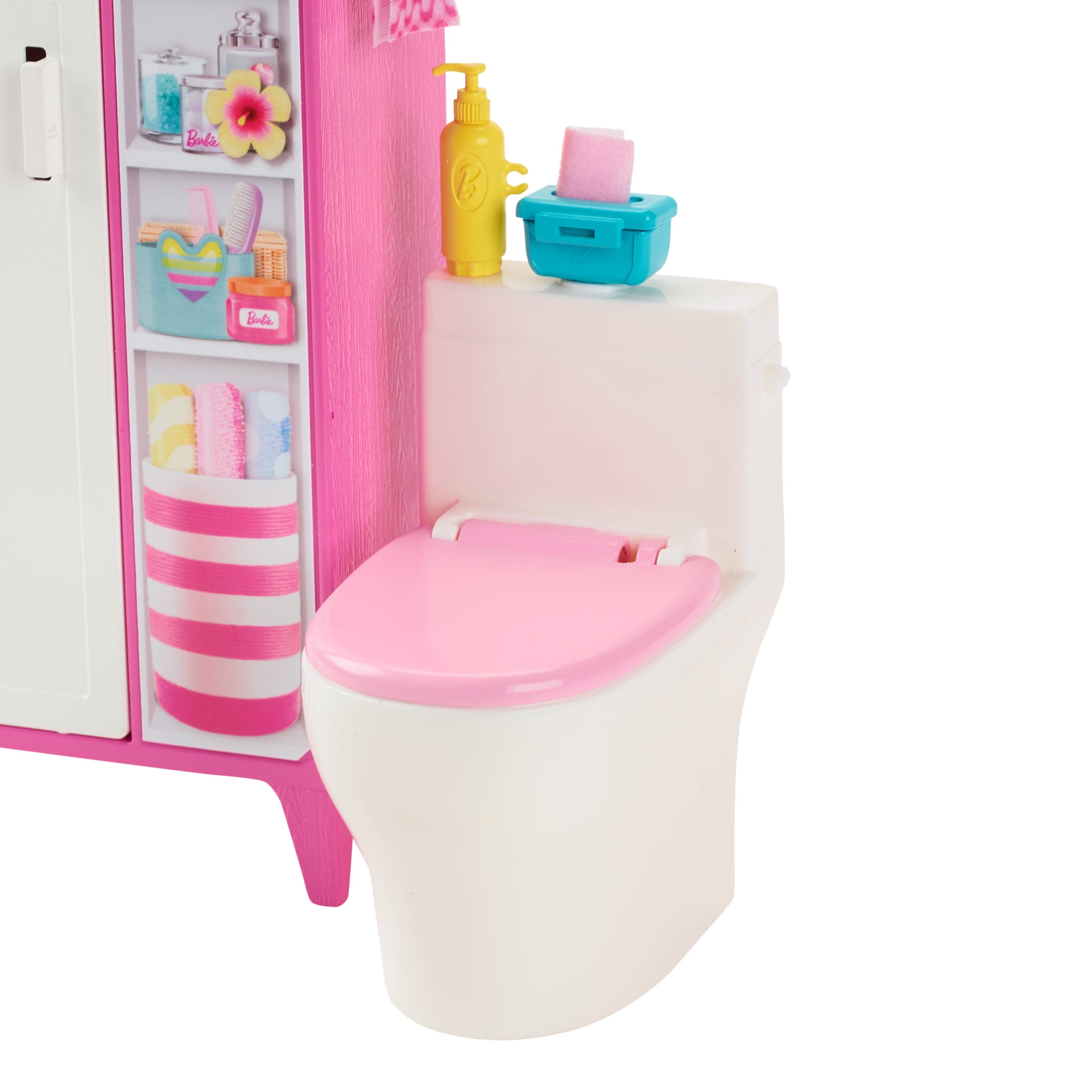 Barbie World Bathtime Toy Playset with 19 Dollhouse Accessories [Walmart Exclusive]
