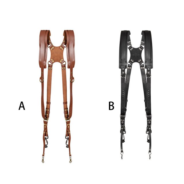 Maoww Camera Strap Cam Harness Shoulder Rope Adjustable Great Resilience High-strength Multifunctional Leather Straps Black