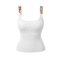 thumbnail image 5 of Lumistal Tank Top for Women Plain Fashion Summer Casual Basic Slim Fit Solid Color Sleeveless Top for Women Beach Clothes Womens Casual Chain Strap Tank Top White S, 5 of 5