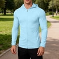 thumbnail image 4 of TKKCS Mens Hooded Sun Protection Jackets- Outdoor Lightweight Fishing Hiking Zip Up Jackets Light Blue Size M, 4 of 8